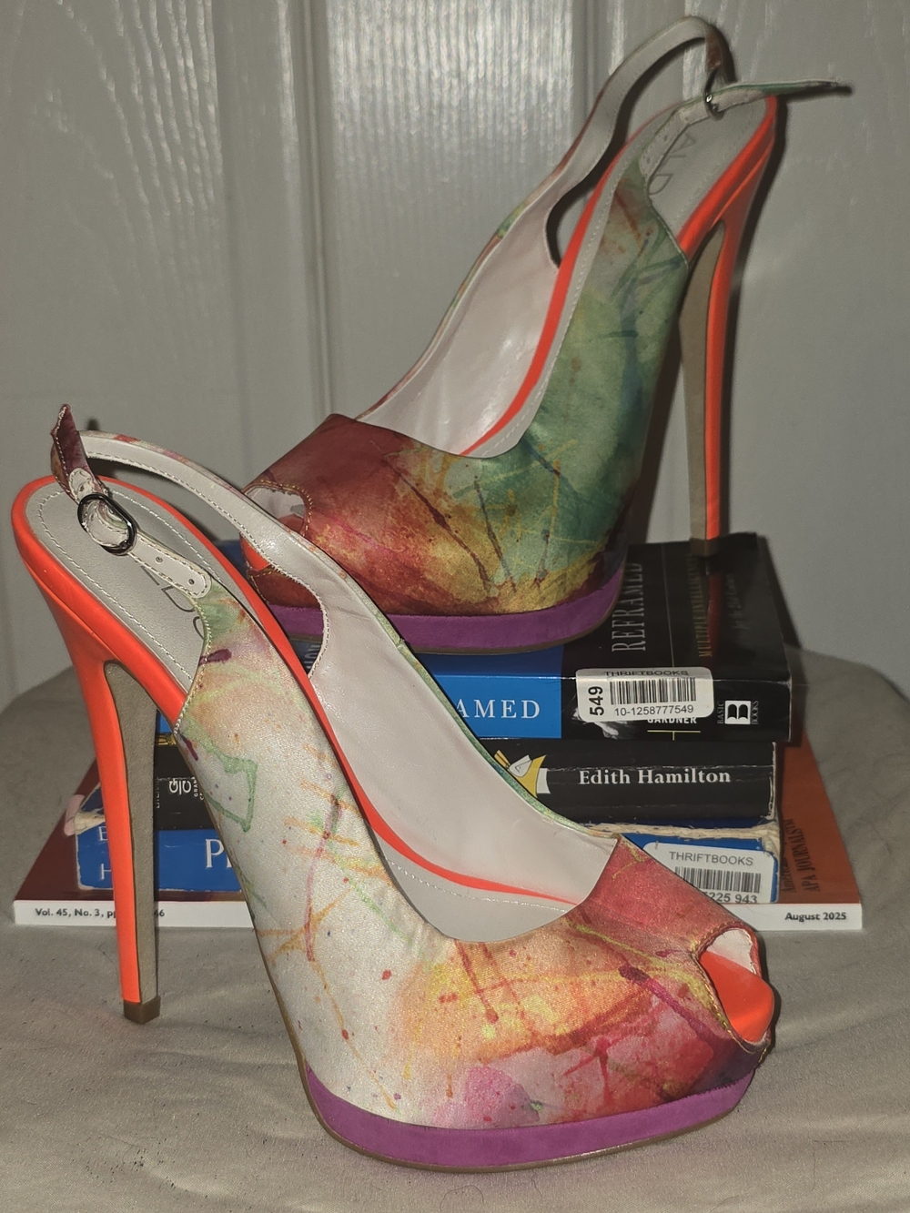 ALDO Women’s US 7.5 EU 38 Genuine Leather Multicolor Platform Stiletto Heels